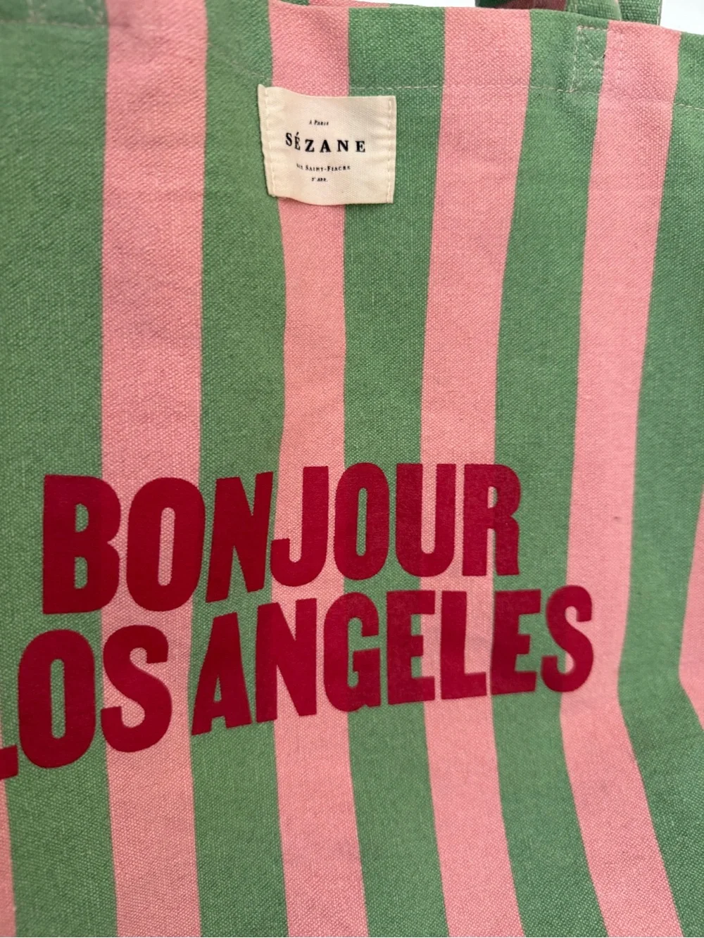 Sezane Cotton Tote Bag “Bonjour Los Angeles” - Picture 2 of 3
